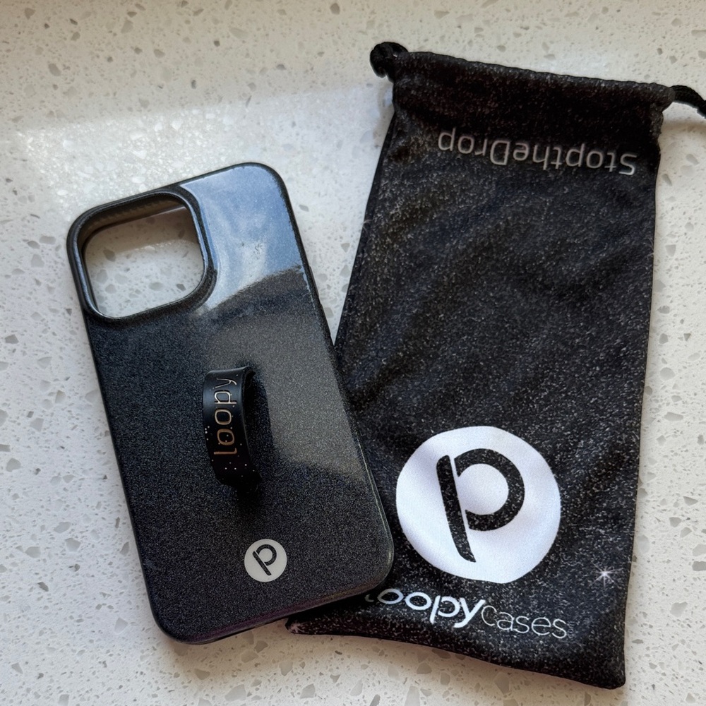 iPhone 13 Pro Black Sparkle Loopy Case Lefty